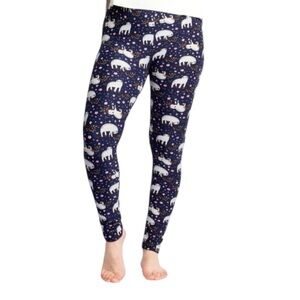 Navy Blue Sloths Tights Leggings